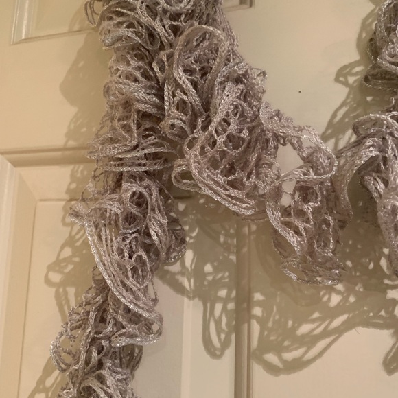 Handmade Gray Sparkly Ruffled Scarf - Picture 2 of 3